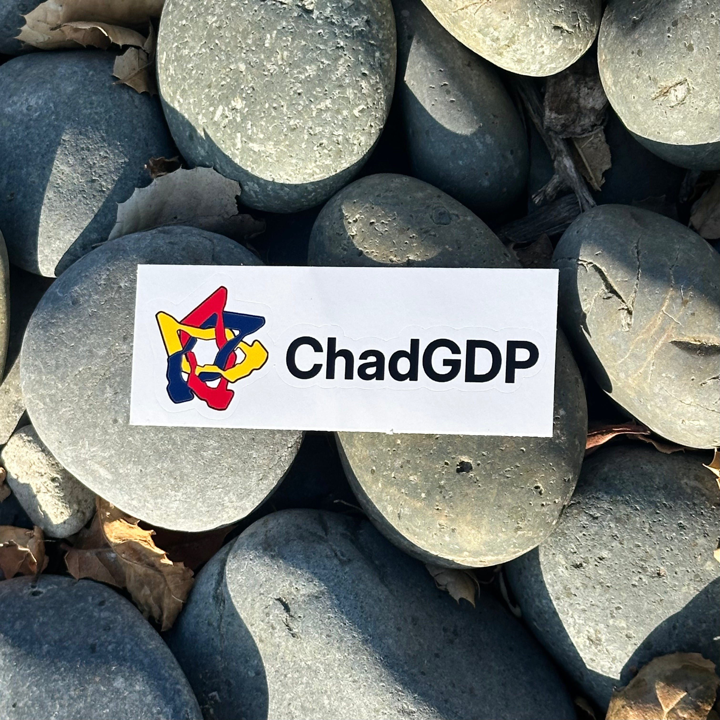 ChadGDP Logo on a Bubble-free vinyl sticker
