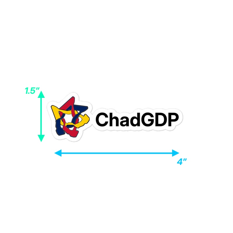 ChadGDP Logo on a Bubble-free vinyl sticker